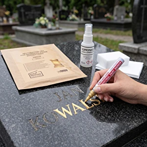 Zestaw do renowacji nagrobków pomników liter ZŁOTY 5 elementów