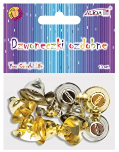 Dzwoneczki metalowe złote i srebrne 2cm 10szt