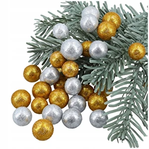 Kulki styropianowe brokatowe 10 mm Srebrne 50 szt.