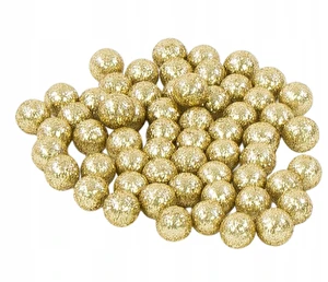 Kulki styropianowe brokatowe 10 mm Złote 50 szt.