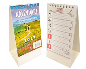 Kalendarz biurkowy mini pionowy 8,8x13,7cm 2027 mix wzorów tygodniowy